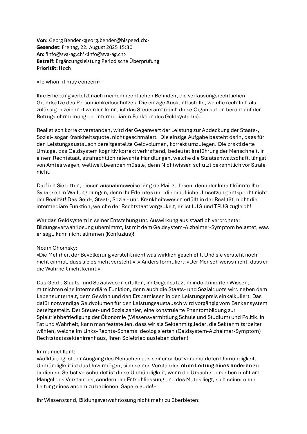 Georg Bender_Email an SVA-AG_22.08.2025 Email an SVA-AG